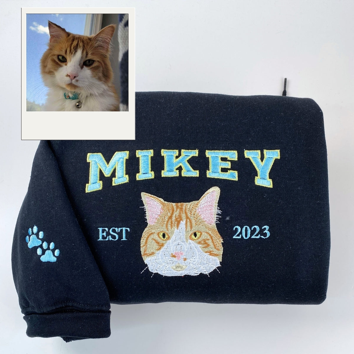 Personalized Cat Name Hoodies - Custom Pet Varsity Embroidery Sweatshirts - Cat Parent Apparel - Image 6