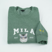 Personalized Cat Varsity Hoodies - Custom Pet Portrait University Style - Cat Mom Dad Sweatshirts - Image 2