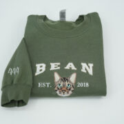 Personalized Cat Varsity Hoodies - Custom Pet Portrait University Style - Cat Mom Dad Sweatshirts - Image 4