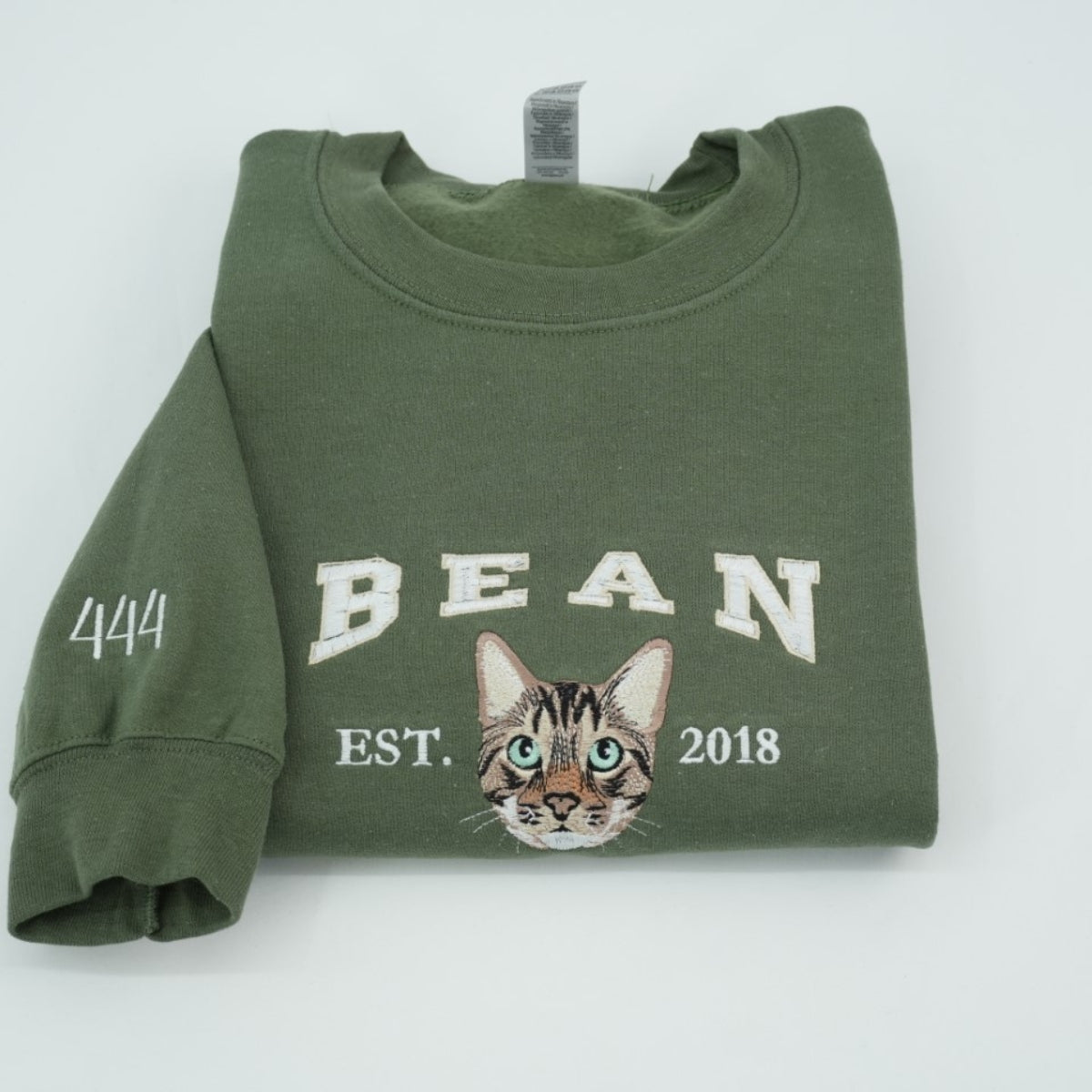 Personalized Cat Varsity Hoodies - Custom Pet Portrait University Style - Cat Mom Dad Sweatshirts - Image 4