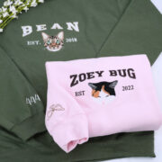 Personalized Cat Varsity Hoodies - Custom Pet Portrait University Style - Cat Mom Dad Sweatshirts - Image 3