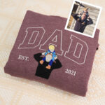 Personalized Dad Sweatshirts - Custom Father Portrait Hoodies with Name - Father's Day Gift