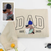 Personalized Dad Sweatshirts - Custom Father Portrait Hoodies with Name - Father's Day Gift - Image 3