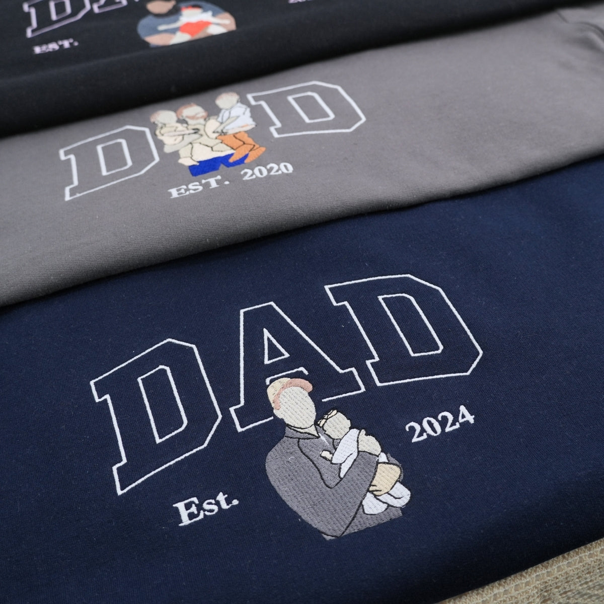 Personalized Dad Sweatshirts - Custom Father Portrait Hoodies with Name - Father's Day Gift - Image 8