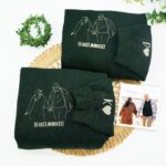 Personalized Embroidered Hoodies Line Art With Pictures