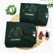 Personalized Embroidered Hoodies Line Art With Pictures