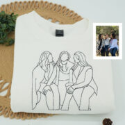 Personalized Embroidered Hoodies Line Art With Pictures - Image 2