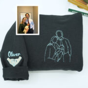 Personalized Embroidered Hoodies Line Art With Pictures - Image 3