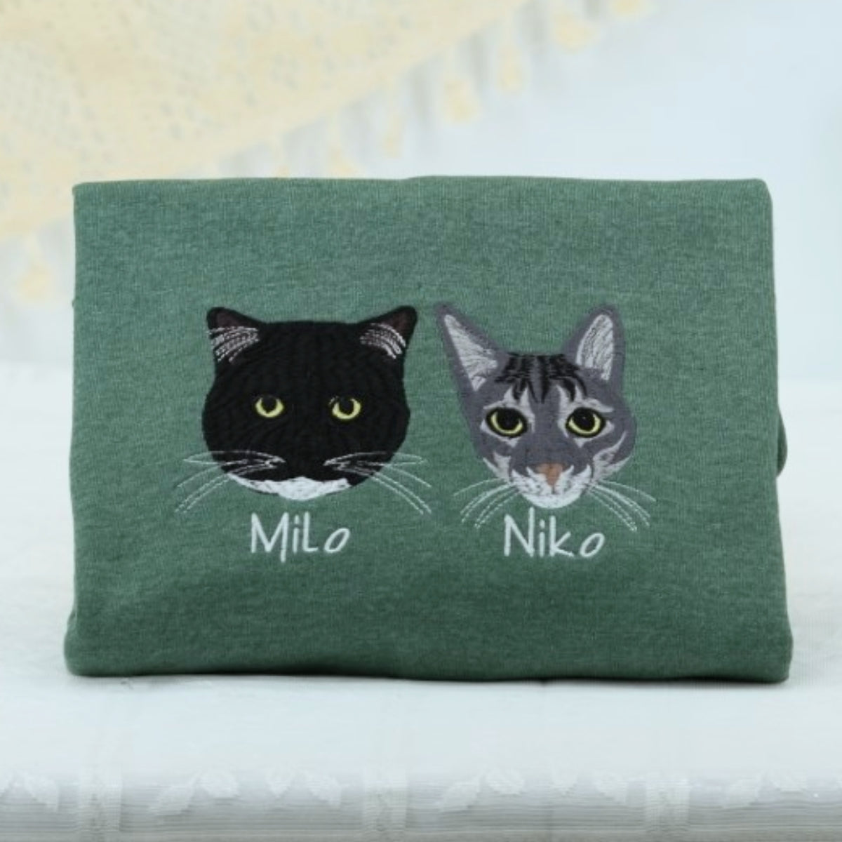 Pet Memorial Custom Hoodies - Cat Angel Wings Embroidered Sweatshirts - Rainbow Bridge Tribute Gift - Image 9