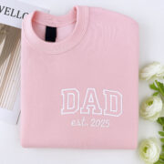 Varsity Dad Sweatshirt - New Dad EST Embroidered - Perfect Father's Day Gift - Image 2