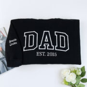 Varsity Dad Sweatshirt - New Dad EST Embroidered - Perfect Father's Day Gift - Image 3