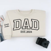 Varsity Dad Sweatshirt - New Dad EST Embroidered - Perfect Father's Day Gift - Image 5