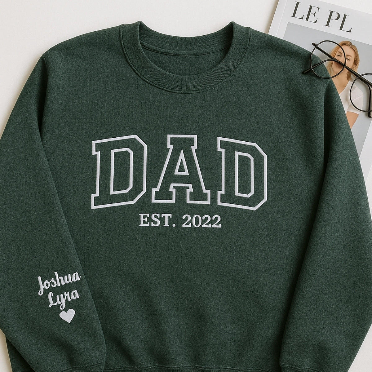 Varsity Dad Sweatshirt - New Dad EST Embroidered - Perfect Father's Day Gift - Image 6