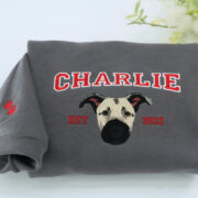 Varsity Pet Portrait Hoodies - Custom Dog Name Embroidered University Style Sweatshirts - College Pet Gift - Image 10