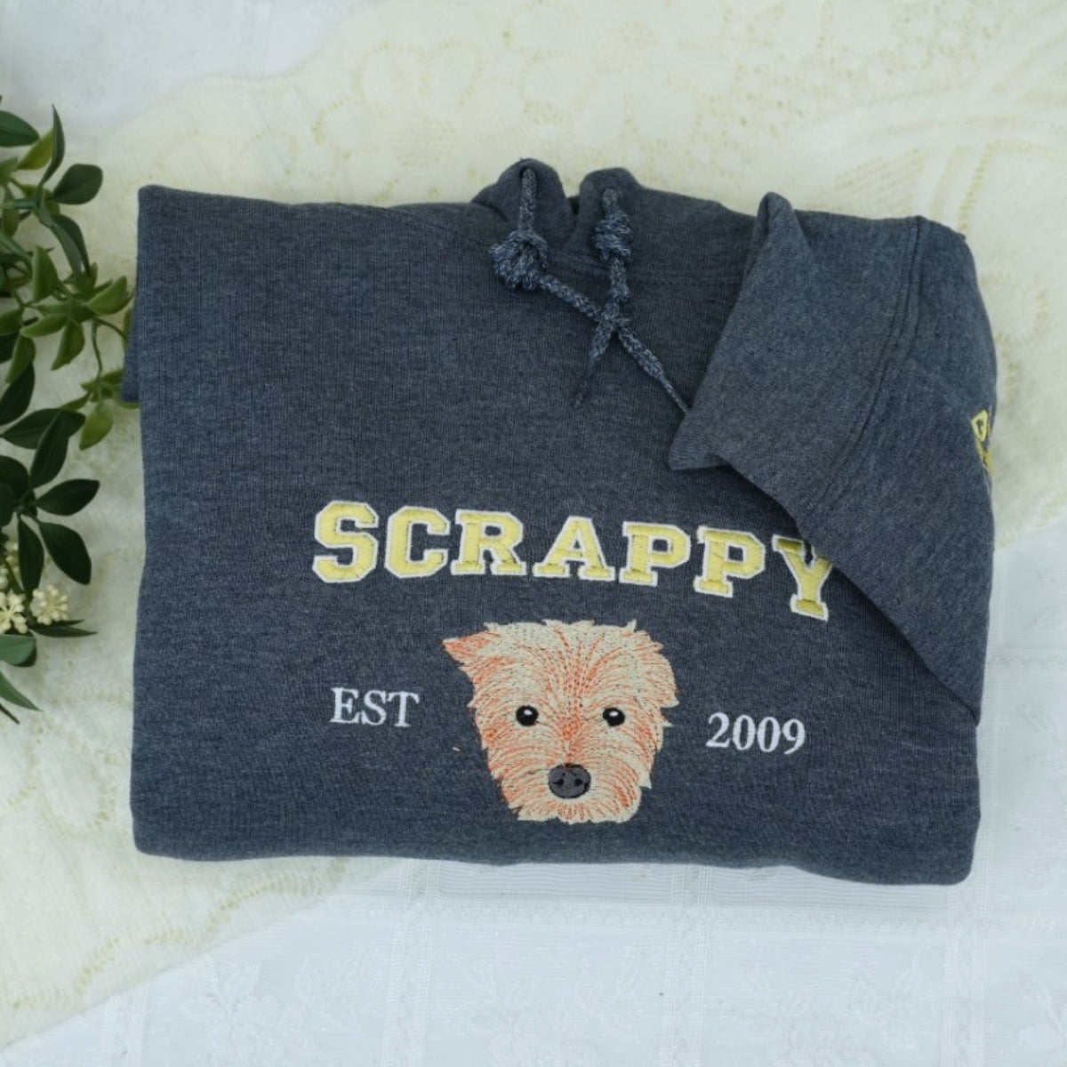 Varsity Pet Portrait Hoodies - Custom Dog Name Embroidered University Style Sweatshirts - College Pet Gift - Image 8