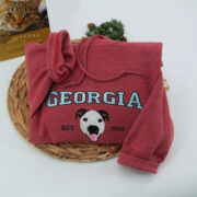 Varsity Pet Portrait Hoodies - Custom Dog Name Embroidered University Style Sweatshirts - College Pet Gift - Image 5
