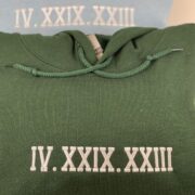 Custom Roman Numeral Embroidered Hoodie - Image 6